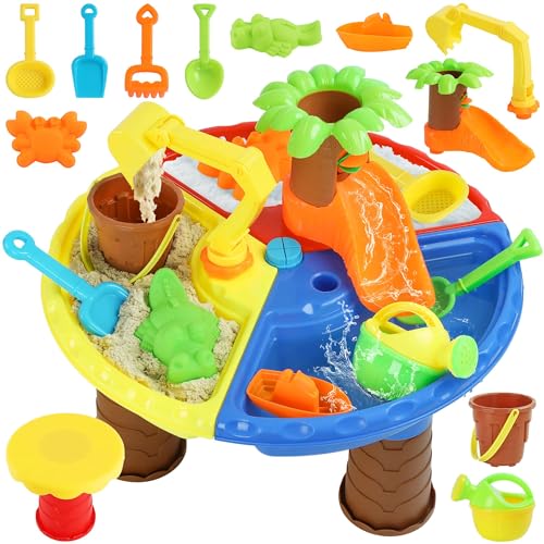 GirlDiary Sand Wasserspieltisch für Kinder 1-3 4 5, Sand und Wasser Tabelle Spielzeug, Wassertisch Kinder Outdoor 3-in-1 Strand Spielzeug Sommer Spielen Spielzeug für Jungen Mädchen Alter 3-8+ GirlDiary Sand Wasserspieltisch für Kinder 1-3 4 5, Sand und Wasser Tabelle Spielzeug, Wassertisch Kinder Outdoor 3-in-1 Strand Spielzeug Sommer Spielen Spielzeug für Jungen Mädchen Alter 3-8+ von GirlDiary
