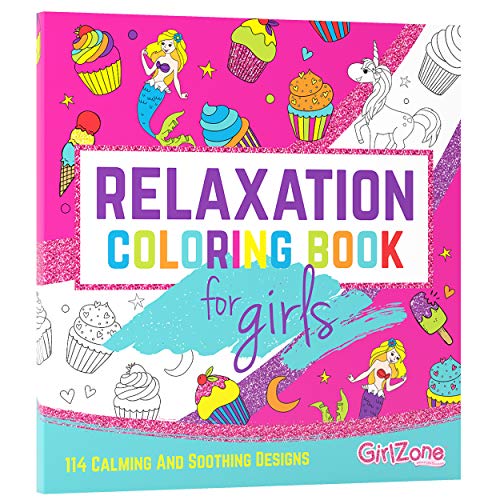 GirlZone Geschenke für Mädchen - Malbuch für Mädchen mit - Großes Malbuch für Mädchen Ausmalbuch, Mädchen Geschenke für Kinder 3 4 5 6 7 8 9 10 11 Jahre Einhörner Meerjungfrauen von GirlZone