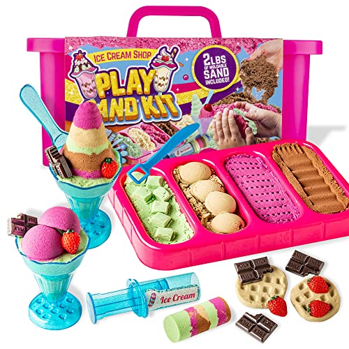GirlZone Geschenke für Mädchen Ice Cream Shop Play Sand für Kinder, Komplettes Eiscreme Sand-Set zum Selbermachen für Kinder von 6-10 Jahren GirlZone Geschenke für Mädchen Ice Cream Shop Play Sand für Kinder, Komplettes Eiscreme Sand-Set zum Selbermachen für Kinder von 6-10 Jahren von GirlZone