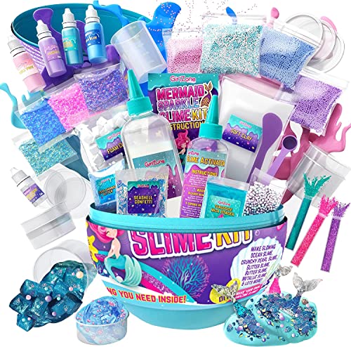 GirlZone Geschenke für Mädchen Überraschungs-Ei Meerjungfrau Glitzer Slime Set für Mädchen, Crystal, JellyCube, Wolken Schleim im Dunkeln zum Selbermachen mit Glitzer GirlZone Geschenke für Mädchen Überraschungs-Ei Meerjungfrau Glitzer Slime Set für Mädchen, Crystal, JellyCube, Wolken Schleim im Dunkeln zum Selbermachen mit Glitzer von GirlZone