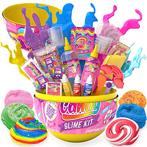 GirlZone Geshenke für Mädchen Rainbow Egg Candy Slime Kit, Schleim-Set zum Selbermachen von Regenbogenschleim, Wolkenschleim, Butterschleim, Überraschungsei und Bestes Schleimset für Mädchen GirlZone Geshenke für Mädchen Rainbow Egg Candy Slime Kit, Schleim-Set zum Selbermachen von Regenbogenschleim, Wolkenschleim, Butterschleim, Überraschungsei und Bestes Schleimset für Mädchen von GirlZone
