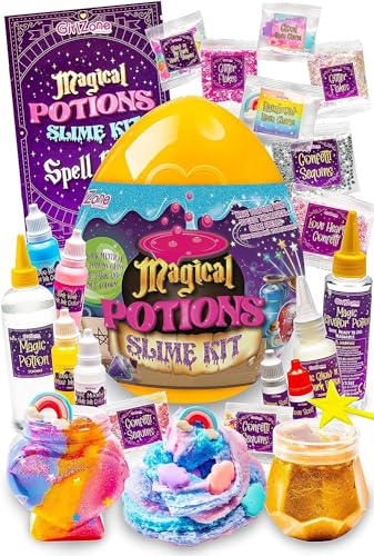 GirlZone Magic Potion Slime Kit, Zaubertrank Schleim-Set zur Herstellung von 6 magischen Zauberschleimtrunks, im Dunkeln Leuchtenden Schleim für Kinder, Tolle Geschenke für Mädchen GirlZone Magic Potion Slime Kit, Zaubertrank Schleim-Set zur Herstellung von 6 magischen Zauberschleimtrunks, im Dunkeln Leuchtenden Schleim für Kinder, Tolle Geschenke für Mädchen von GirlZone