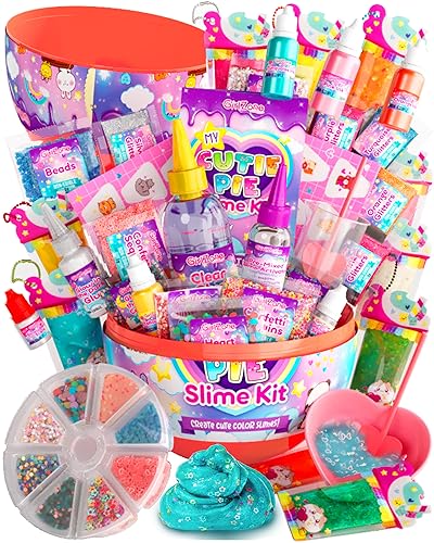 GirlZone My Cutie Pie Slime Kit, Schleim zum Selbermachen Bastelset für Mädchen 10-12 Slime Schlüsselanhänger mit Lustigen Zusätzen, tolle Geschenkidee für Kinder GirlZone My Cutie Pie Slime Kit, Schleim zum Selbermachen Bastelset für Mädchen 10-12 Slime Schlüsselanhänger mit Lustigen Zusätzen, tolle Geschenkidee für Kinder von GirlZone