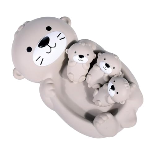 3pcs Otter Badewanne Spielzeug, 1 Mutter Otter und 3 Baby Otter süße schwimmende Poolspielzeug, leicht zu reinigende Stapelgummi -Badewannenspielzeug für Kleinkinder beim Waschen von Girlove