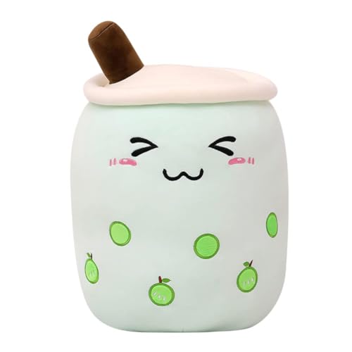 Bubble Tea Plüschtier,50CM Kuscheltier Milchtee Teetasse Kissen Gefüllte Plüsch Spielzeug Obst Komfort PlüschKissen Weiches Schlafkissen Geburtstagsgeschenk für Kinder Erwachsene,Apfel von Girlove