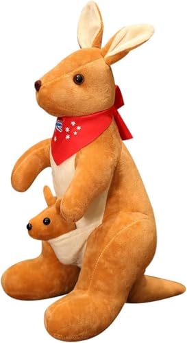 Girlove Kuscheliges Känguru Mit Babyplüsch, Weiches Stofftier for Kinder, Ideal for Kleinkinder, Kinderspielbereiche, Kinderzimmerdeko(Lightbrown,45cm/17.7in) von Girlove