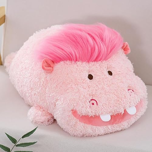 Hippo Plüsch Kissen Rosa Weiche Gefülltes Hippo Plüschtier Nette Plüschtiere Hippopotamus Kuscheltier Stofftier Dekokissen Geschenke für Kinder 18" von Gisqis