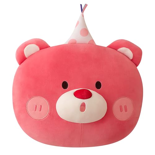 Gisqis Kuscheltier Bär Rosa Plüschkissen Plüschtier Spielzeug Kawaii Plüsch Kissen für Kinder Sofa Kissen Wohnzimmer Deko Geschenk Freundinnen Valentinstag Geburtstage 45cm von Gisqis