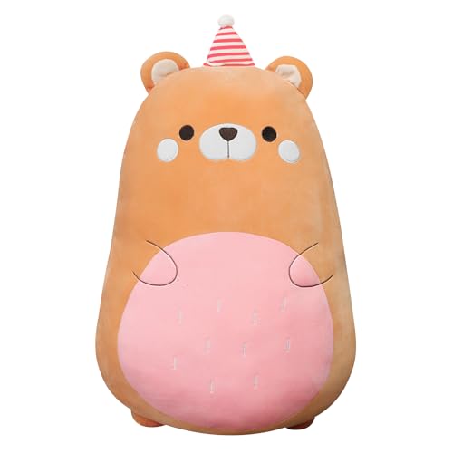 Gisqis Kuscheltier Braunbär Brown Kawaii Braunbär Plush Braunbär Kuscheltier Kissen Kuscheltier Kissen Kuschelkissen Geschenke Kinder Mädchen 44cm von Gisqis