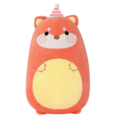 Fuchs Kuscheltier Plüschkissen Plüschtier Fuchs Weichem Fox Plüsch Kissen Stofftier Kinderkissen Geschenke für Kinder Freundin Geburtstage Orange 44cm von Gisqis