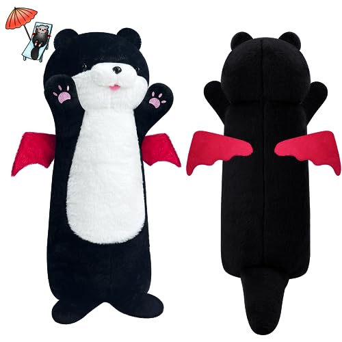 Kuscheltier Otter Kissen Lange Kinder Plüschtier Otter Schwarz Plüsch Kissen Kuscheltier Kawaii Plüsch Stofftiere Pillow Kids Spielzeug Deko Geschenk Jungen Madchen Kinder 80cm von Gisqis
