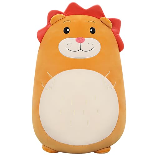 Löwe Kuscheltier Braun Plüschkissen Plüschtier Löwe Süßes Plüsch Kissen Stofftier Kuschelkissen Geschenke für Kinder Geburtstage Deko Wohnzimmer 44cm von Gisqis