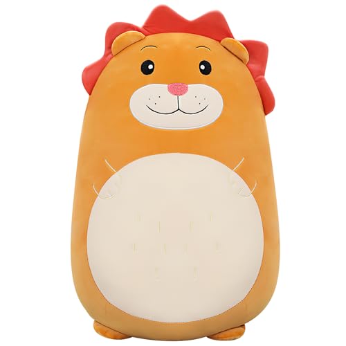 Gisqis Löwe Kuscheltier Brown Plüschkissen Plüschtier Kawaii Plüsch Kissen Löwe Stofftier für Kinder Kuschelkissen Geschenk Geburtstage 44cm von Gisqis