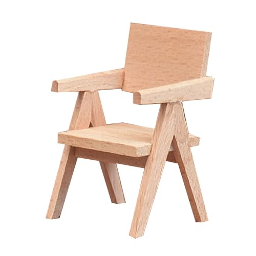 Gissroys 1/12 Skala Dollhouses Miniaturholz Tisch/Stuhl Ideal Für Szene Dekore Und Handwerksmodell Landschaftszubehör Puppenhäuser Möbel von Gissroys