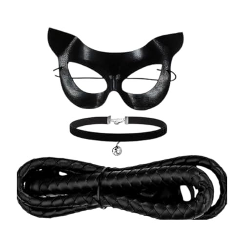 Gissroys 3pcs Schwarze Katzen Kostümzubehör Katzen Frauen Kostüm Für Frauen Halloween Maskeraden Maske Glocken Choker Halskette Peitsche Cosplay Halloween Kostüme Gissroys 3pcs Schwarze Katzen Kostümzubehör Katzen Frauen Kostüm Für Frauen Halloween Maskeraden Maske Glocken Choker Halskette Peitsche Cosplay Halloween Kostüme von Gissroys