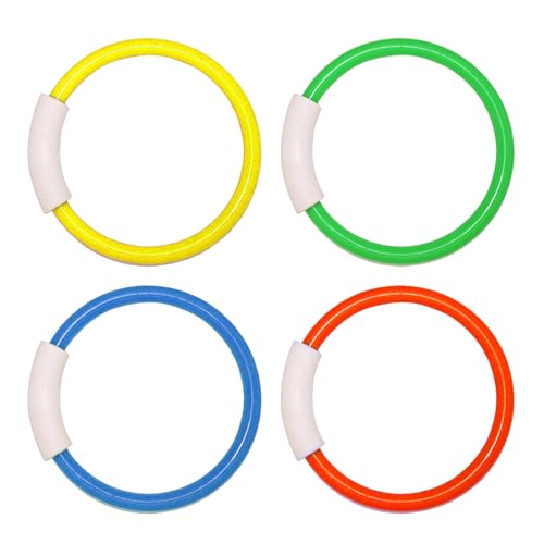 Gissroys 4PCS Pool Tauchspielzeug Farbenfrohe Tauchringe Für Unterwasserspaß Und Schwimmfähigkeiten Für Kinder Und Erwachsenenausbildung Farbenfrohe Tauchringe von Gissroys