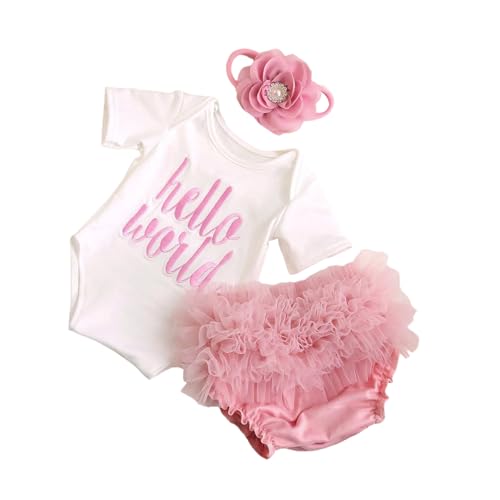 Gissroys Baby Fotografie Kleidungsbrief Print Bequemer Polyester Jumpsuit Kleid Kopfbedeckungsfoto Outfit Memory Souvenir Baby Fotografie Outfits von Gissroys