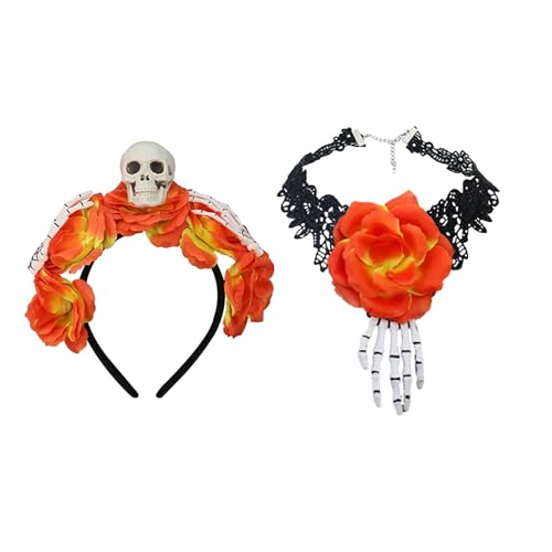 Gissroys Bequemer Schädel Blumenkopf Kopfstück Choker Halskette Cosplay Haarband Fashion Stirnband Für Halloween Kostümzubehör Praktische Blumenschädel Stirnband Gissroys Bequemer Schädel Blumenkopf Kopfstück Choker Halskette Cosplay Haarband Fashion Stirnband Für Halloween Kostümzubehör Praktische Blumenschädel Stirnband von Gissroys