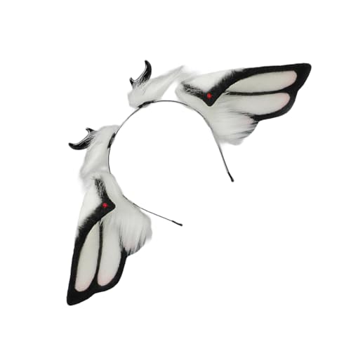 Gissroys Biegerte Teufel Horn Haarband Realistische Kunstpelz Fantasie Kreatur Ohrkostüm Kopfbedeckung Party Accessoire Für Adult Halloween Anime Hairband von Gissroys