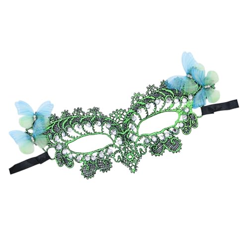 Gissroys Frauen Maskeraden Maske Mit Strasssteinen Ball Prom Venezianer Party Halb Gesicht Spitze Eyemask Mardi Gras Halbgesicht Spitzen Auge von Gissroys