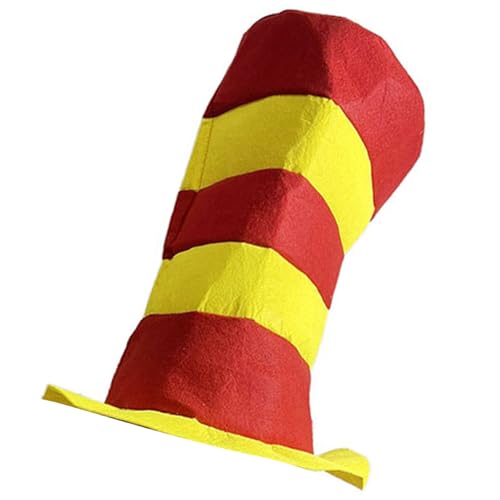 Gissroys Gestreifter Halloween-Hut, breite Bordüre, faltbar, spitzer Hut, modische Party-Kopfbedeckung für Feste und Feiern von Gissroys