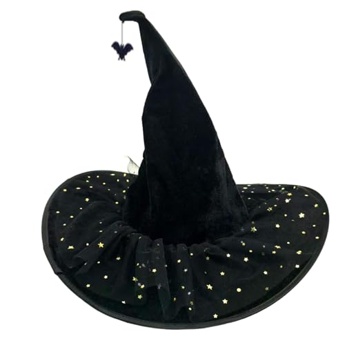 Gissroys Halloween-Hexenhut, 36 cm hoch, spitz, Zaubererhut, Hexenverkleidung, für Damen, Halloween, Maskerade, Cosplay, Zubehör, spitzes Oberteil Gissroys Halloween-Hexenhut, 36 cm hoch, spitz, Zaubererhut, Hexenverkleidung, für Damen, Halloween, Maskerade, Cosplay, Zubehör, spitzes Oberteil von Gissroys