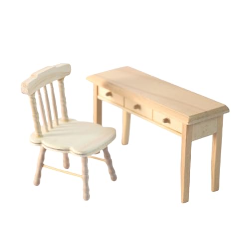 Gissroys Klassische Unvollendete Holzpuppenhaus Stuhlschule School Möbelmodell Für Handwerksmodellszene Dekoration Natures Holz Puppenhauszubehör von Gissroys