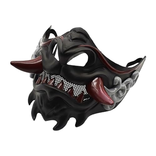 Gissroys Masquerade Teufel Samurais Party Halbgesicht Halloween Japanischer Karnevale Halloween Masquerade Party Teufel Samurais Japanisch von Gissroys