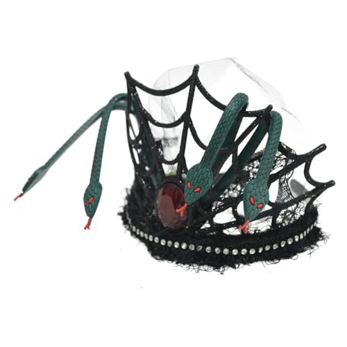Gissroys Schwarzer Haarreif aus Schlangennetz, für Halloween, Cosplay und Mottopartys, Kostüme, schwarzes Schlangen-Stirnband Gissroys Schwarzer Haarreif aus Schlangennetz, für Halloween, Cosplay und Mottopartys, Kostüme, schwarzes Schlangen-Stirnband von Gissroys