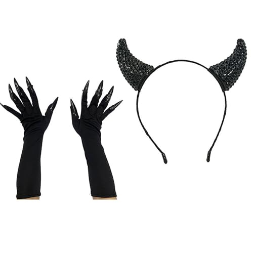 Gissroys Strass Teufelshorn Stirnbänder Halloween Kopfbedeckung Verstellbarer Haarreifen für Halloween Kostüm Zubehör Gotik Hörner Stirnbänder Gissroys Strass Teufelshorn Stirnbänder Halloween Kopfbedeckung Verstellbarer Haarreifen für Halloween Kostüm Zubehör Gotik Hörner Stirnbänder von Gissroys