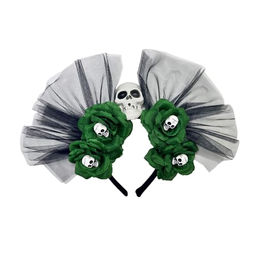 Gissroys Tag Der Toten Kopfstücksschädelblumenkronen Stirnband Halloween Cincos Des Mayoes Party Kostüme Für Frauengeschenke Tag Der Deads Kopfstücke von Gissroys
