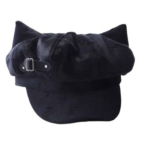 Gissroys Trendige Baskenmütze, Kätzchenohren, Unisex, Kopfbedeckung, Accessoire für Damen und Herren, Cabbie-Hut für Halloween, Cosplay, Party-Outfit Gissroys Trendige Baskenmütze, Kätzchenohren, Unisex, Kopfbedeckung, Accessoire für Damen und Herren, Cabbie-Hut für Halloween, Cosplay, Party-Outfit von Gissroys