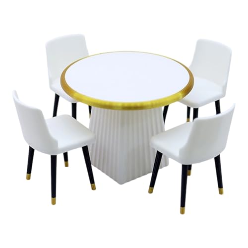Miniatur-Tisch und Stühle, realistisches 1/12-Puppenhäuser-Zubehör mit Detaillierung, winziger Tisch und Stühlen für Puppen Miniatur-Tisch und Stühle, realistisches 1/12-Puppenhäuser-Zubehör mit Detaillierung, winziger Tisch und Stühlen für Puppen von Gissroys