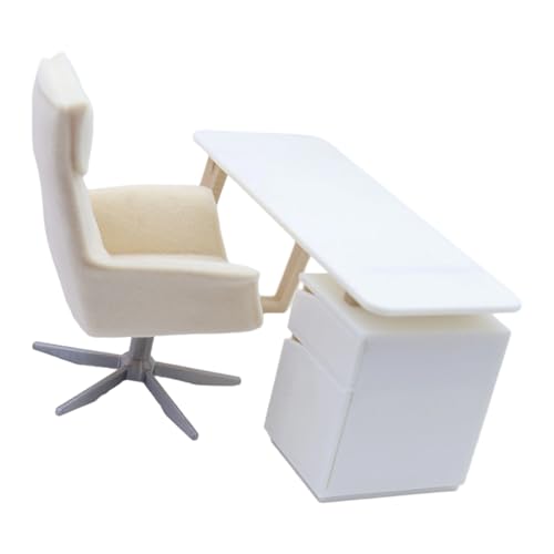 Puppenhäuser im Maßstab 1:12, Schreibtisch und Stuhl, Paar mit austauschbarem Layout für kreative Miniatur-Displays, detailliertes Miniatur-Büro-Schreibtischstuhl-Set Puppenhäuser im Maßstab 1:12, Schreibtisch und Stuhl, Paar mit austauschbarem Layout für kreative Miniatur-Displays, detailliertes Miniatur-Büro-Schreibtischstuhl-Set von Gissroys