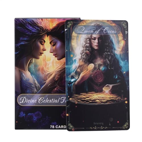 Divine Celestial Tarot-Spiel, lässiges 78-Karten-Tarot-Deck, 10,3 x 6 cm, lebendige Bilder, ideal für Klassenkameradentreffen, Familienunterhaltung und Freundespartys Divine Celestial Tarot-Spiel, lässiges 78-Karten-Tarot-Deck, 10,3 x 6 cm, lebendige Bilder, ideal für Klassenkameradentreffen, Familienunterhaltung und Freundespartys von Gitekain