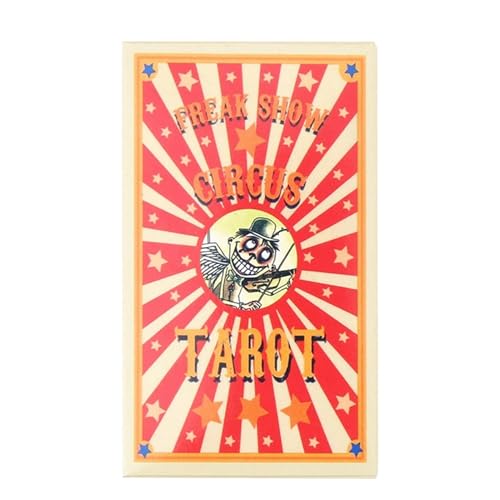 Freak Show Zirkus Tarotkarten, tragbares 78-Karten-Oracle-Deck, geheimnisvolles Wahrsagungsset für zukünftige und vergangene Einblicke, Wahrsagespiel und spirituelle Anleitung, 10,3 x 6 cm von Gitekain