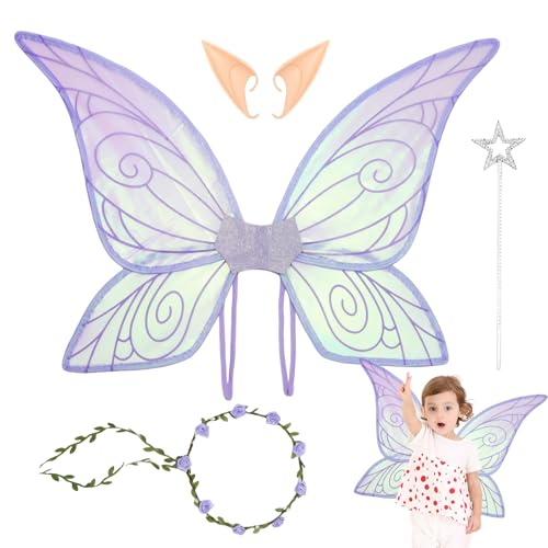 Gitekain Fairy Wings Set, Butterfly Costume Wing, Lightweight Role Play Props, Colorful Dress Up Accessories for Girls Halloween Cosplay Wedding Party Christmas Holiday, 64x43cm Gitekain Fairy Wings Set, Butterfly Costume Wing, Lightweight Role Play Props, Colorful Dress Up Accessories for Girls Halloween Cosplay Wedding Party Christmas Holiday, 64x43cm von Gitekain
