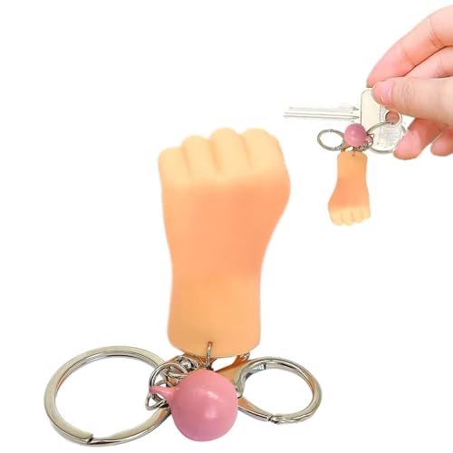 Gitekain Miniatur-Schlüsselanhänger mit kleinen Händen, sicher, flexibel, realistisch, Fingerpuppen, lustiges, langlebiges Handspielzeug für Puppenspiel, Katzen-Interaktion, Ostertagsparty von Gitekain