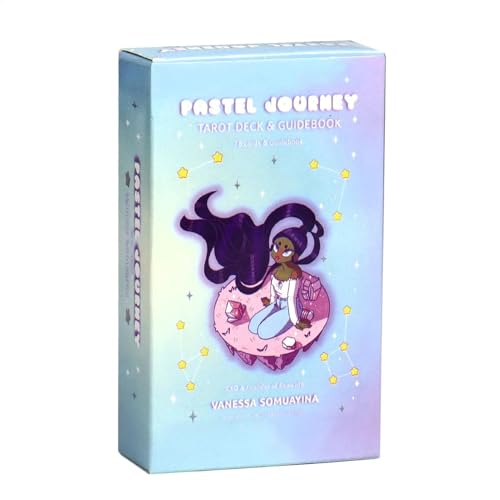 Tarot-Orakelkartendeck, 78 Karten-Pastell-Set, mystisches Wahrsagungswerkzeug, Einblick in die Zukunft und Vergangenheit, tragbar, 10,3 x 6 cm, ideal für Lesungen und spirituelle Erkundungen von Gitekain
