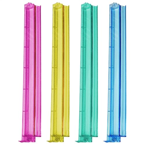 Mahjong Racks with Pushers, Clear Multicolor Acrylic Set of 4, Mahjong Tile Storage Organizer (18.7x3.2x1.2 inches), Board Game & Mah Jongg Accessories von Gitekain