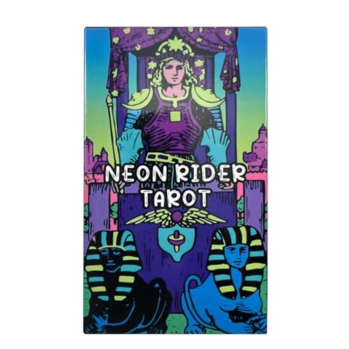 Neon Rider Tarotkarten, 78 Karten Tarot-Deck, Originalkarte für Lesungen, Wahrsager-Set, englische Ausgabe für Kinder, Erwachsene, spirituelle Führung, 10,3 x 6,2 cm von Gitekain