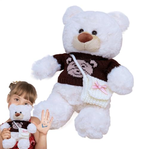 Plush Bear with Clothes, Decorative Stuffed Animal Pillow, Cute and Cozy Bear Plush Toy with Removable Outfit for Girlfriend, Mom, Anniversaries and Birthdays, 11.81 Inches von Gitekain