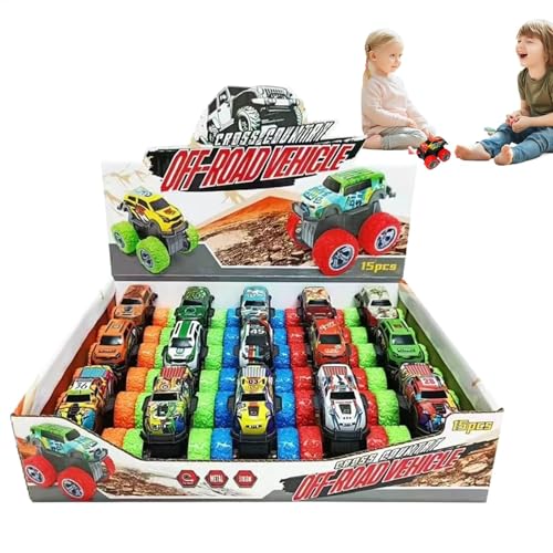 Pull Back Racing Car, Friction Powered Vehicle, 15X Colorful Interactive, High-Speed Toy Car Playset, Durable and Lightweight Design, Ideal for Boys Girls Kids Aged 3+ von Gitekain
