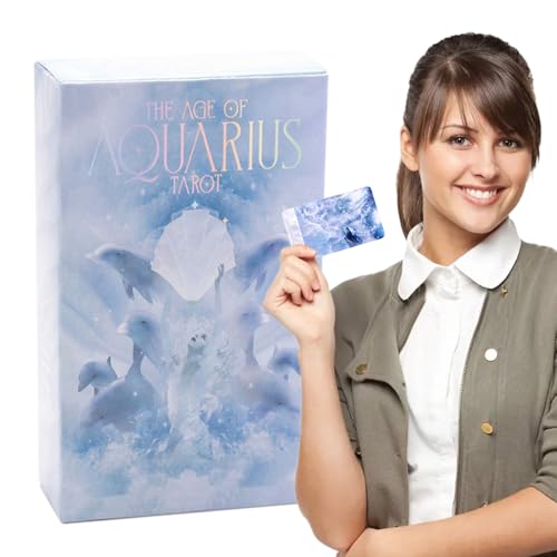 Tarot-Deck-Spiel, Wahrsagerkarten, Alter des Wassermanns -Deck, Weisheitsbotschaft Orakel-Set, ideal für spirituelle Wiedervereinigung, Party, Aktivitätsnacht und Gruppenlesungen Tarot-Deck-Spiel, Wahrsagerkarten, Alter des Wassermanns -Deck, Weisheitsbotschaft Orakel-Set, ideal für spirituelle Wiedervereinigung, Party, Aktivitätsnacht und Gruppenlesungen von Gitekain