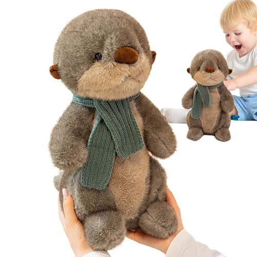Versatile Stuffed Animals, Adorable Plush Hugging Pillow with Scarf, Soft Cartoon Cuddle Plush for Kids, Teens, Friends and Family, 10.24 inches, Brown von Gitekain