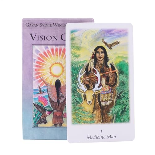 Vision Tarot-Deck, Wahrsagerkarten, Standard-Wahrsagungsset, tragbares 78-Karten-Tarotspiel, 10,5 x 6,3 cm, ideal für spirituelle Lesungen und Freunde Versammlungen von Gitekain