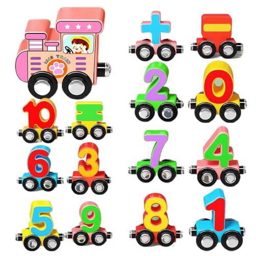 Wooden Magnetic Train Set, Educational Train Toy, Color Cognition Train Toy, Number Car Assembly Toy, Wooden Train Set for Kids, Magnetic Train Toy, Toy Blocks for Boys and Girls, Educational Number Wooden Magnetic Train Set, Educational Train Toy, Color Cognition Train Toy, Number Car Assembly Toy, Wooden Train Set for Kids, Magnetic Train Toy, Toy Blocks for Boys and Girls, Educational Number von Gitekain