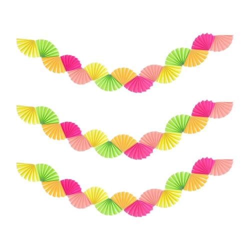 Gitohoni 3 Stück Papier Fans Als Hängedekoration für Verschiedene Anlässe, Fluoreszierend von Gitohoni