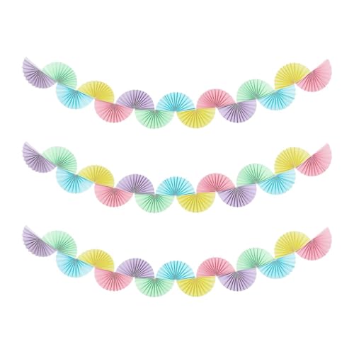 Gitohoni 3 Stück Papier Fans Als Hängedekoration für Verschiedene Anlässe, Macaron von Gitohoni