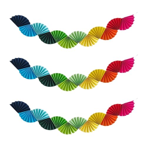 Gitohoni 3 Stück Papier Fans Als Hängedekoration für Verschiedene Anlässe, Mehrfarbig von Gitohoni